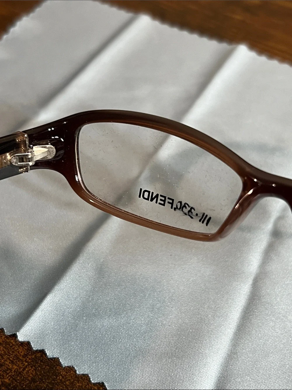 Fendi Brown Monogram FF Pattern Rectangular Eyeglasses